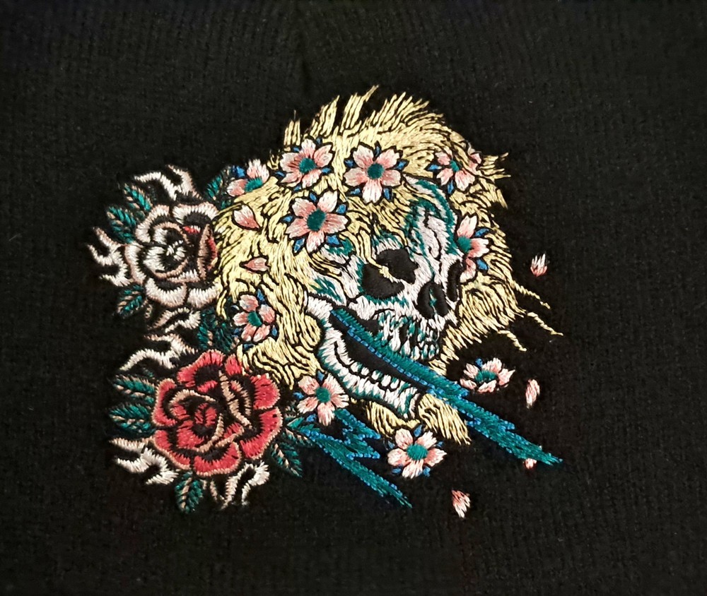 Ed Hardy Embroidered Black Knit Beanies - 2 Pack.
