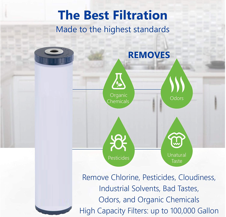 3 Big Blue Water Filter Cartridges 4.5" x 20" | Sediment, GAC, Carbon Block