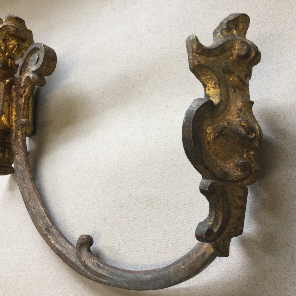 Brass Antique Curtain Holdback Salvaged