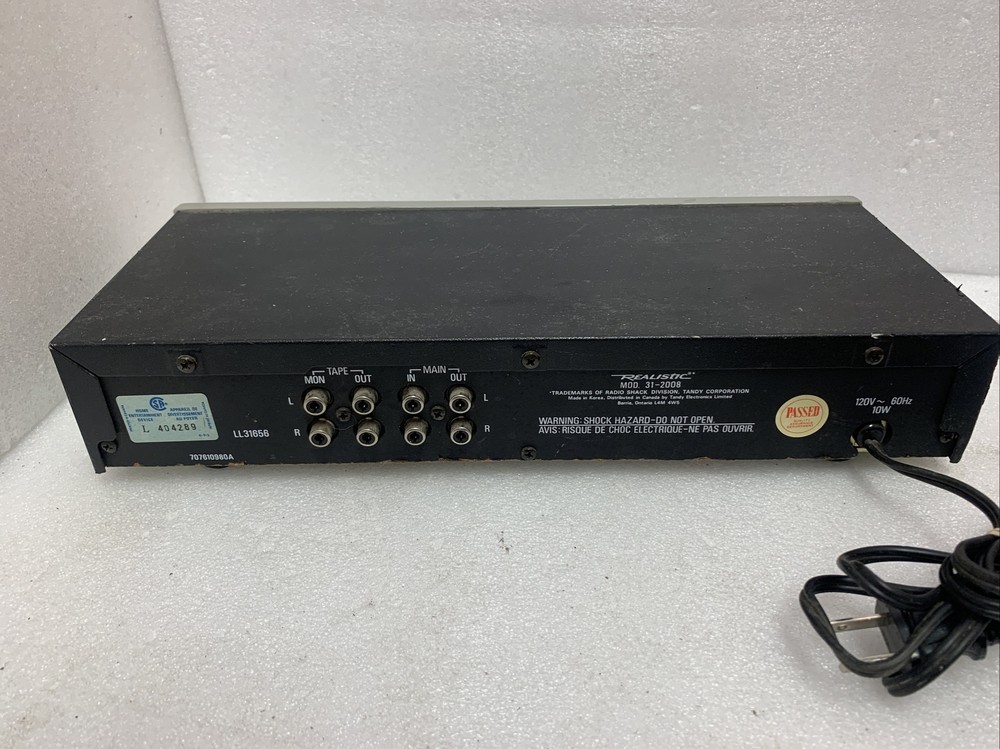 Vintage Realistic 10 Band Stereo Frequency Equalizer EQ Model 31-2008 Working