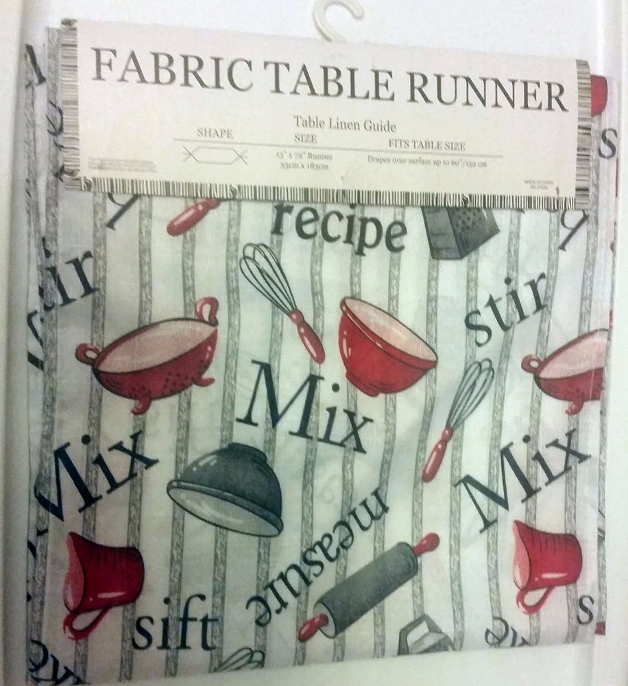 Fabric Printed Table Runner (13" x 72"), BAKING TOOLS by BH