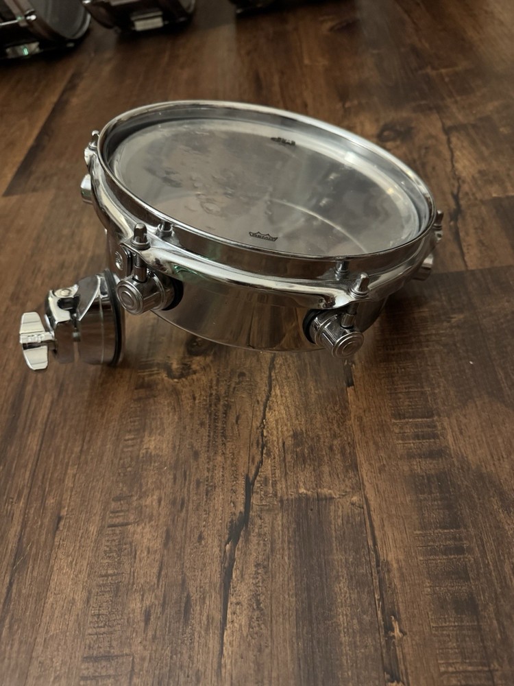 DW Design Series Chrome Piccolo Tom with Bracket 8" Pre Owned