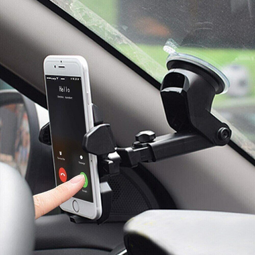 Car Phone Holder Dashboard Windshield Phone Mount Universal for iPhone Samsung