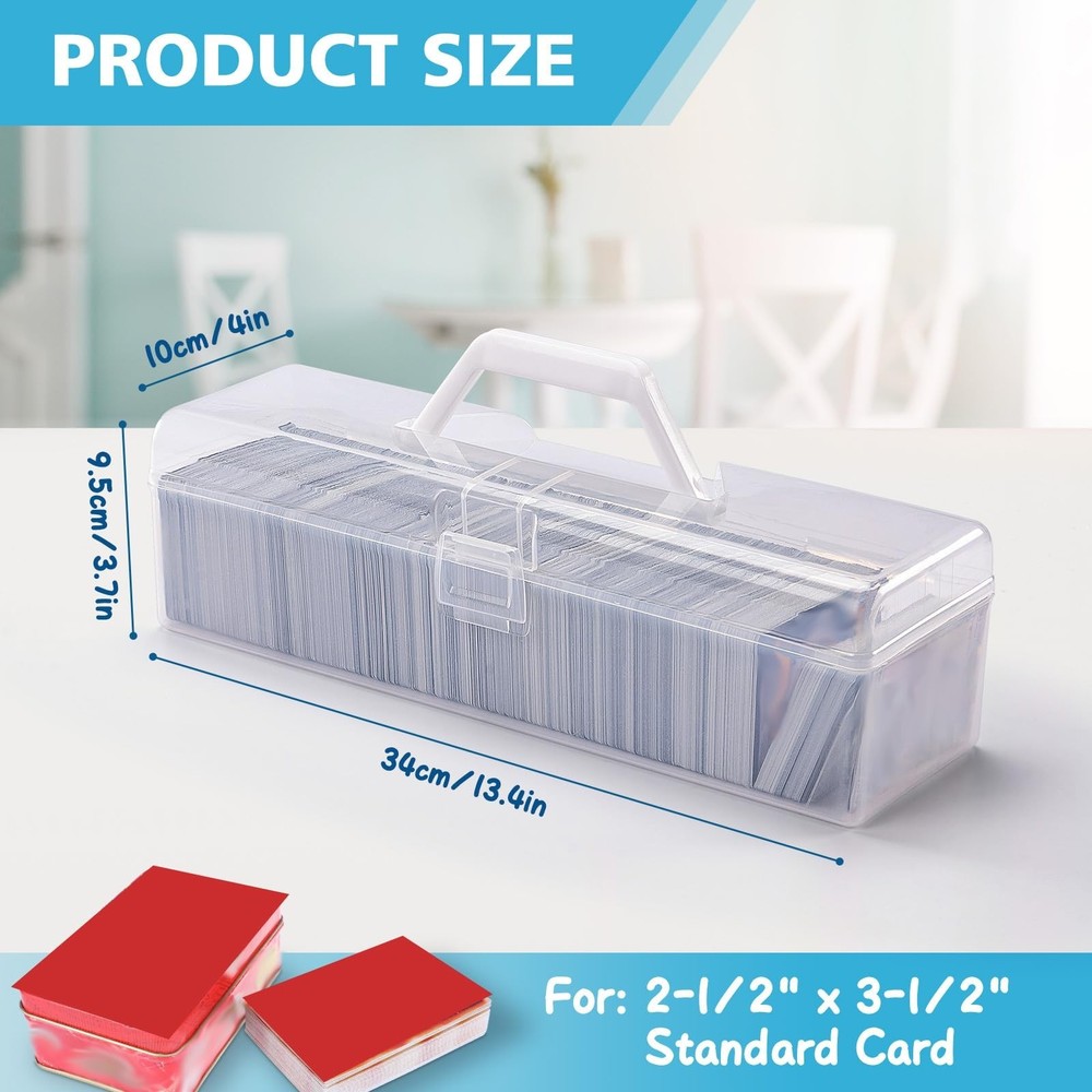 HOMEE Plastic Trading Card Storage Box, Playing Card Container, Toploader Sto...