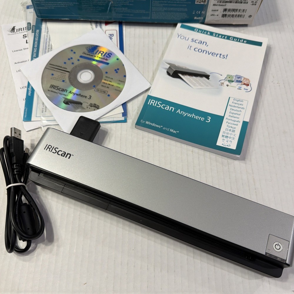IRIScan Anywhere 3 Mobile Scanning Solution Office Paperless Scanner Cordless