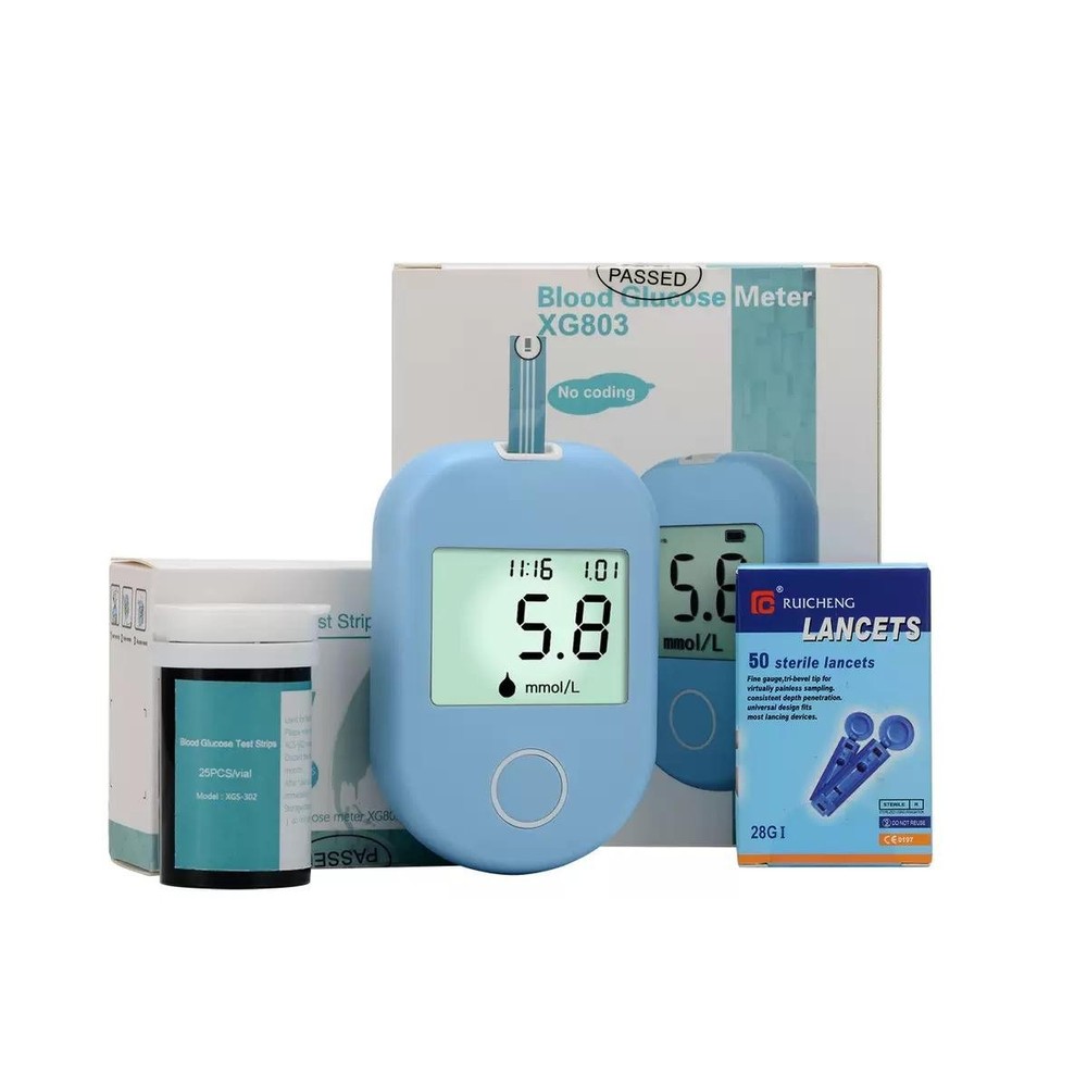 No Code Glucose Meter - Automatic Blood Sugar Tester with Strips for Home Use