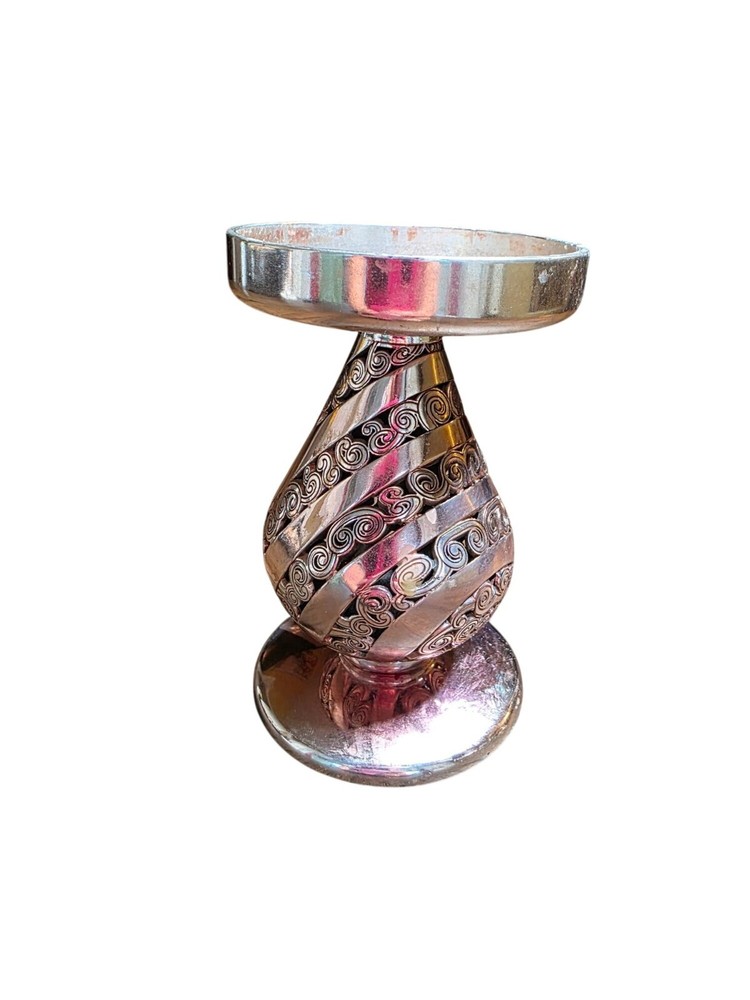 ONE BRIGHTON 5" CANDLE STICK SILVER CANDLESTICK SCROLL DESIGN SILVER PLATED 83A