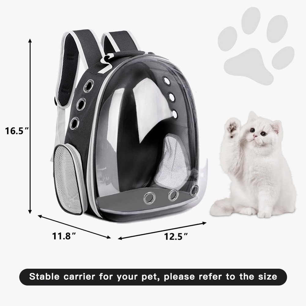 Pet Backpack Carrier with Harness Backpack with Bubble Clear Front for Cats, ...