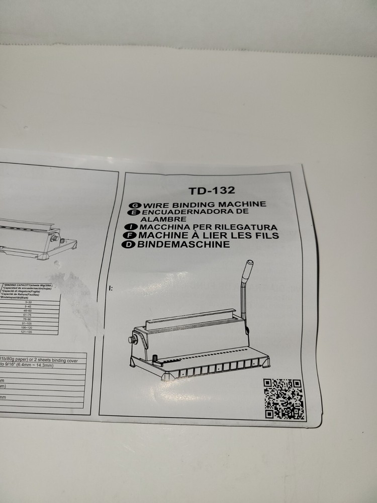 Rayson TD-132 Binding Machine Punch 12 Sheets/Bind 120 Sheets