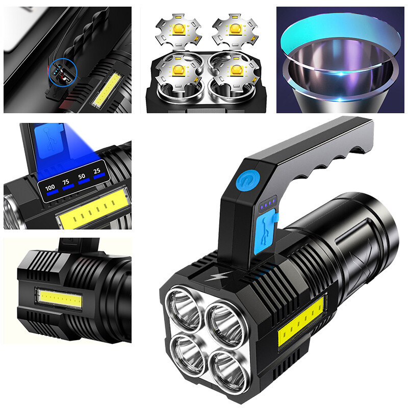 Brightest 3500000LM 4-Modes Rechargeable LED Flashlight Powerful Tactical Torch