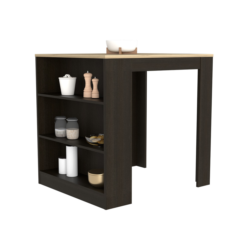 Kitchen Counter Dining Table Toledo, Kitchen, Black / Pine