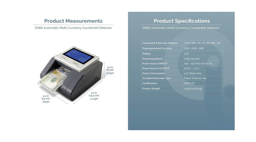 AccuBANKER D585 Multi-Scanix Counterfeit Currency Detector, Multi-Orientation...