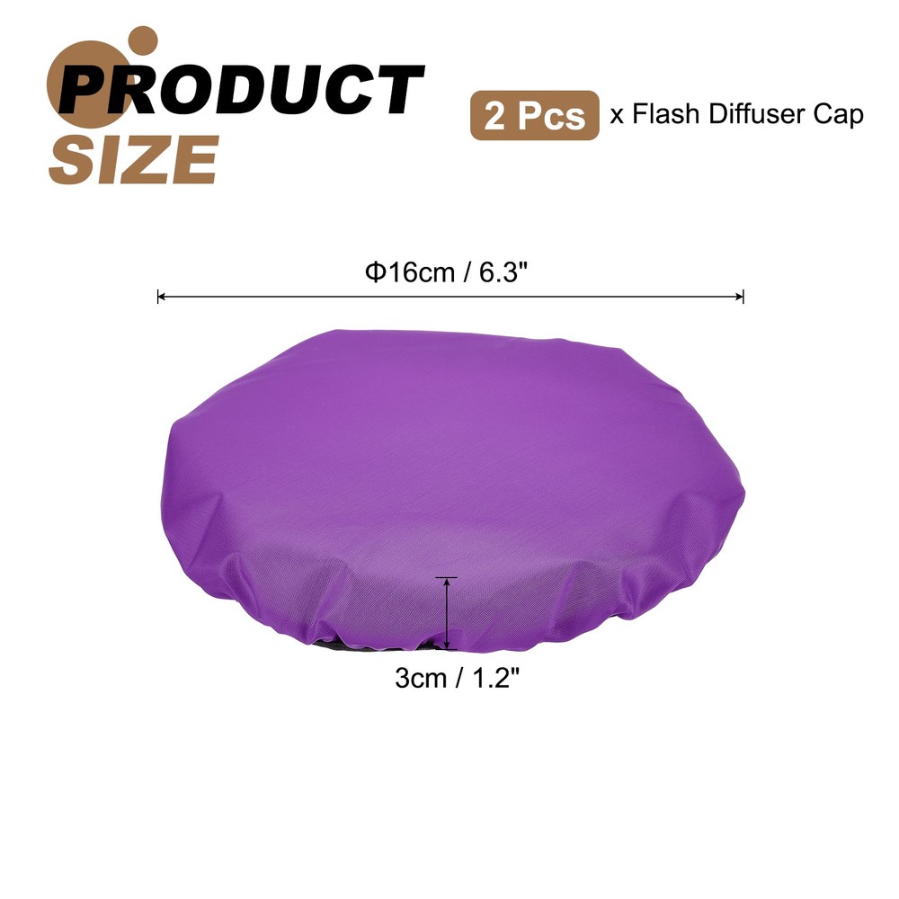 2pcs 7.1" x 7.1" Soft Mini Flash Bounce Diffuser Cap, for Flashlight, Purple