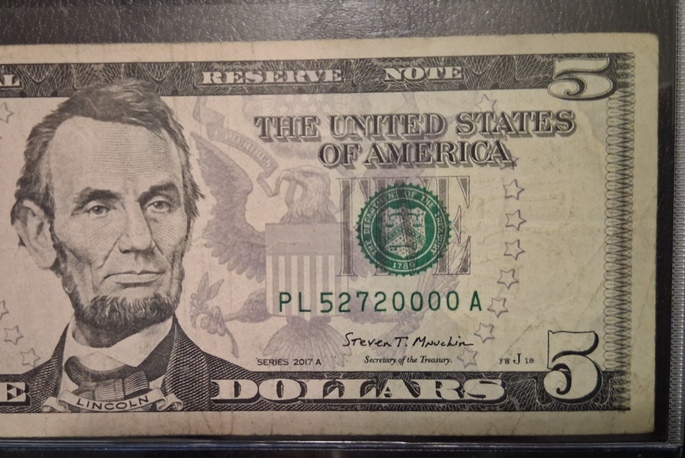 US ONE and FIVE DOLLARS 2006-2017 LOW SERIAL NUMBER VF