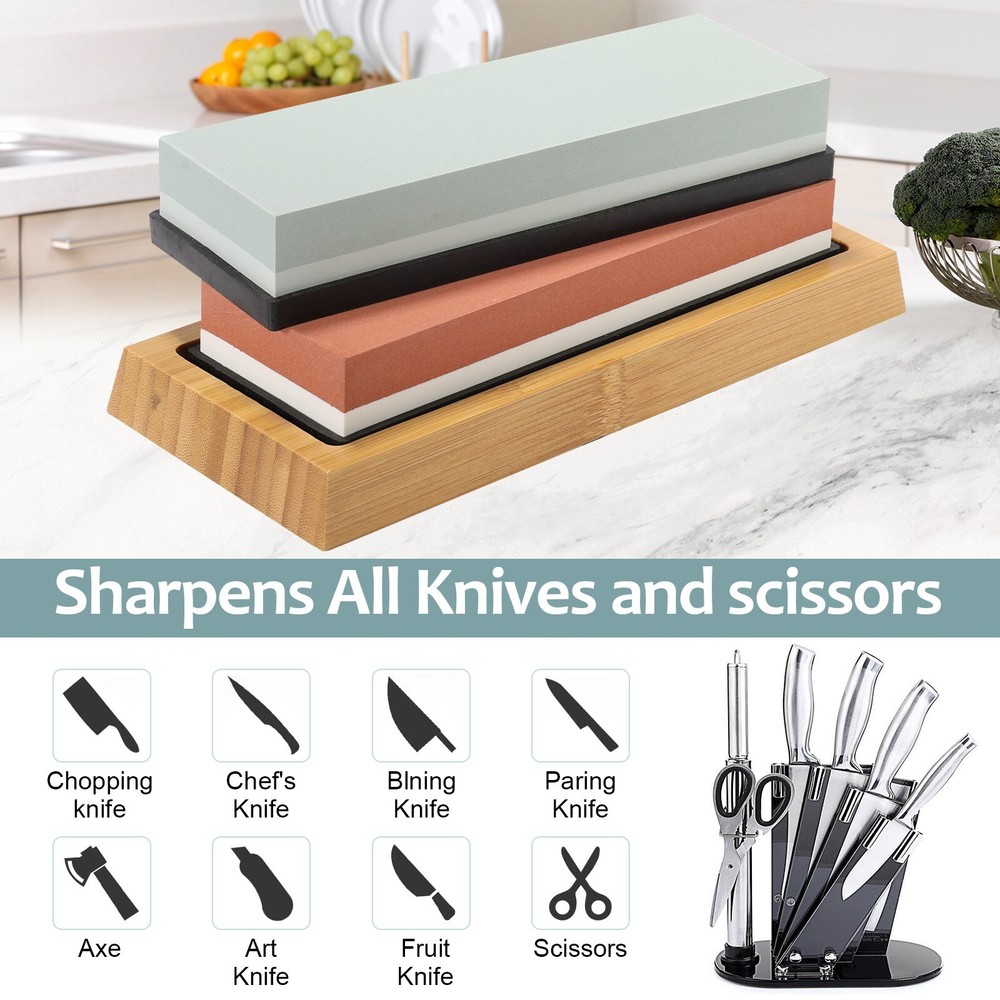 13PCS Complete Knife Sharpening Stone Set Professional Dual Whetstone Sharpener
