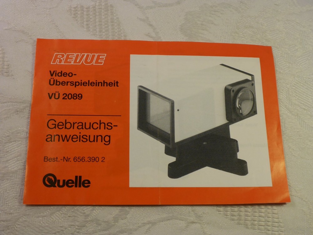 Instruction Manual User Guide Revue Video Playback Unit VÜ 2089