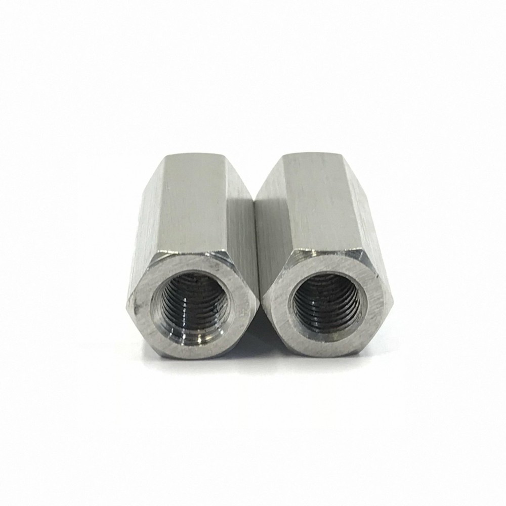 2Pcs M10 x 1.5 pitch Long Rod Coupling Hex Nut Right hand Thread [M3]