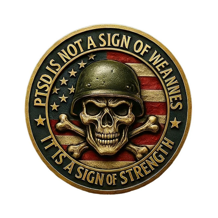 Military PTSD Is Earned Challenge Coin Collectable Armed Forces 1-pc