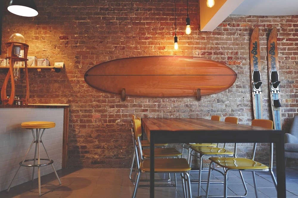 TESLYAR Surfboard Wall Mounts – Wooden Surfboard Rack Wall Storage – Solid Wood