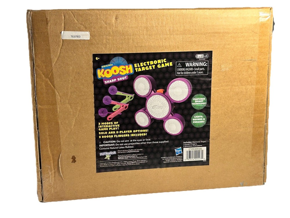 Hasbro Koosh Sharp Shot Interactive Target 3 Electronic Game, Tested Works