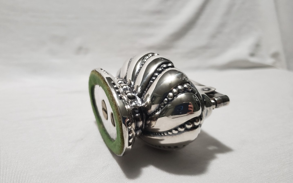 Ronson Crown Table Lighter Silver Tone Swirl Vintage Untested