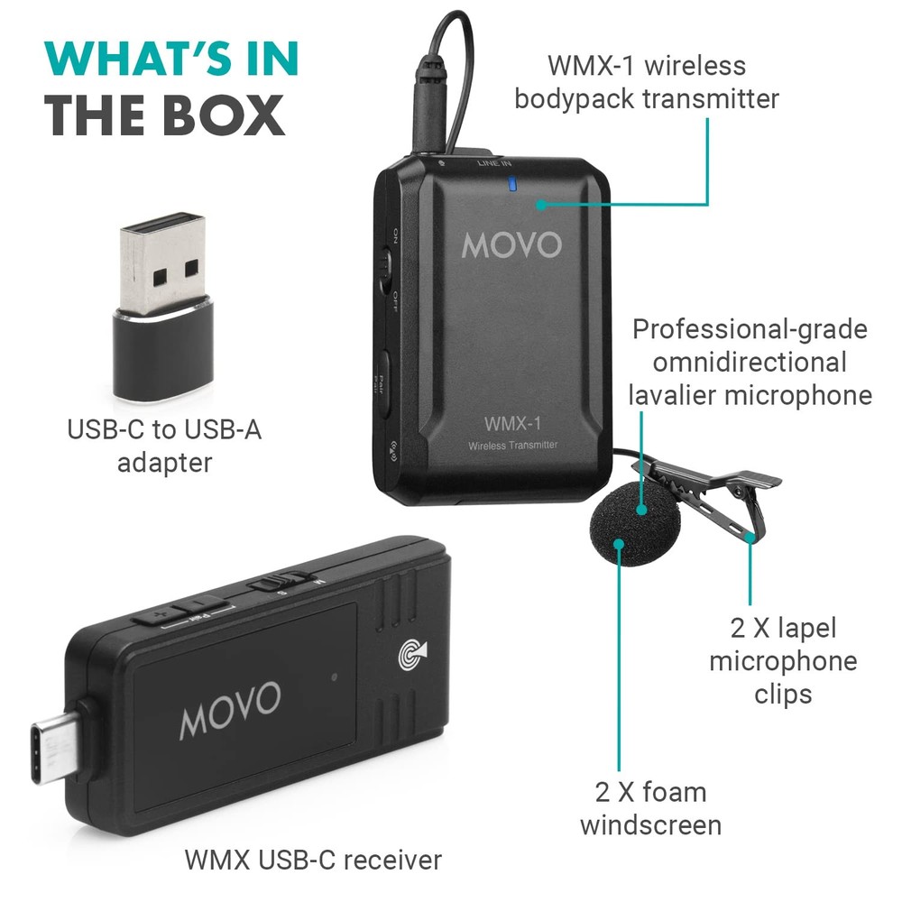 Wmx1ul Usbc Wireless Lavalier Microphone Usb Wireless Lapel Microphone For Compu