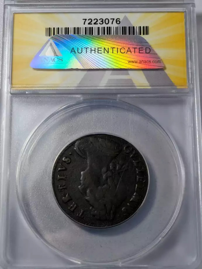 1700 GREAT BRITAIN Copper 1/2 PENNY ANACS VG-10 CORRODED