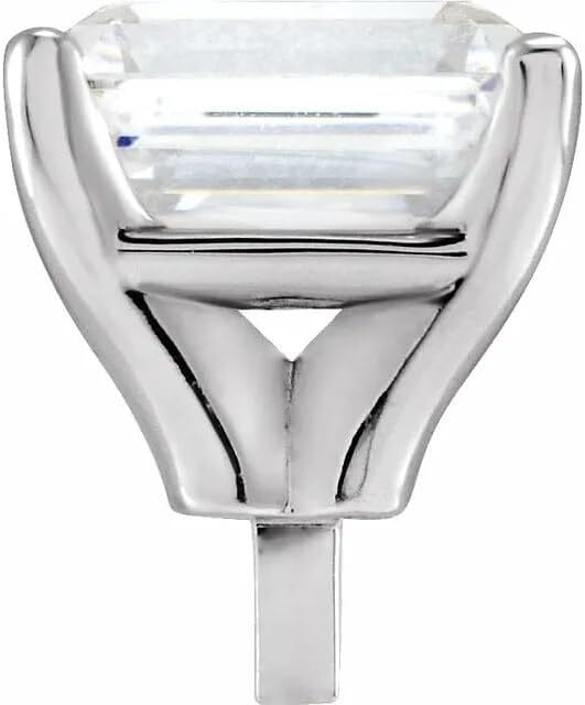 18K White Gold Unset Emerald 4-Prong Peg Setting