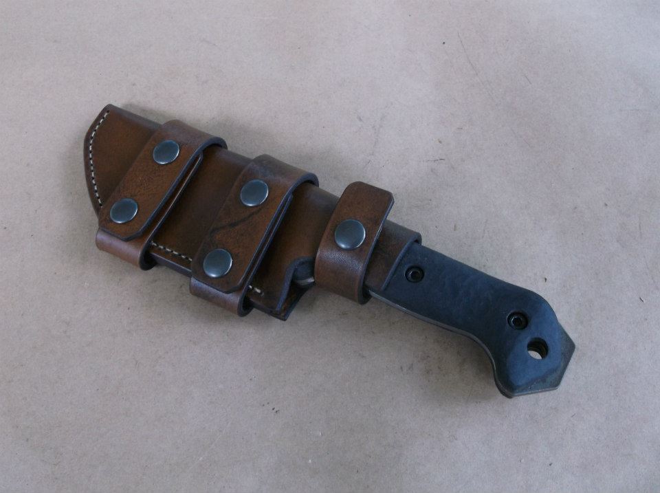 KA BAR BECKER BK-2 CUSTOM LEATHER SHEATH (SHEATH ONLY) !READ DESCRIPTION!