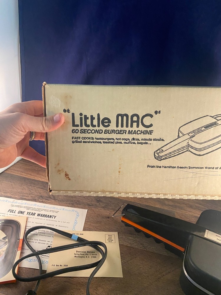 Vintage HAMILTON BEACH "Little MAC" 60 Second Burger Machine