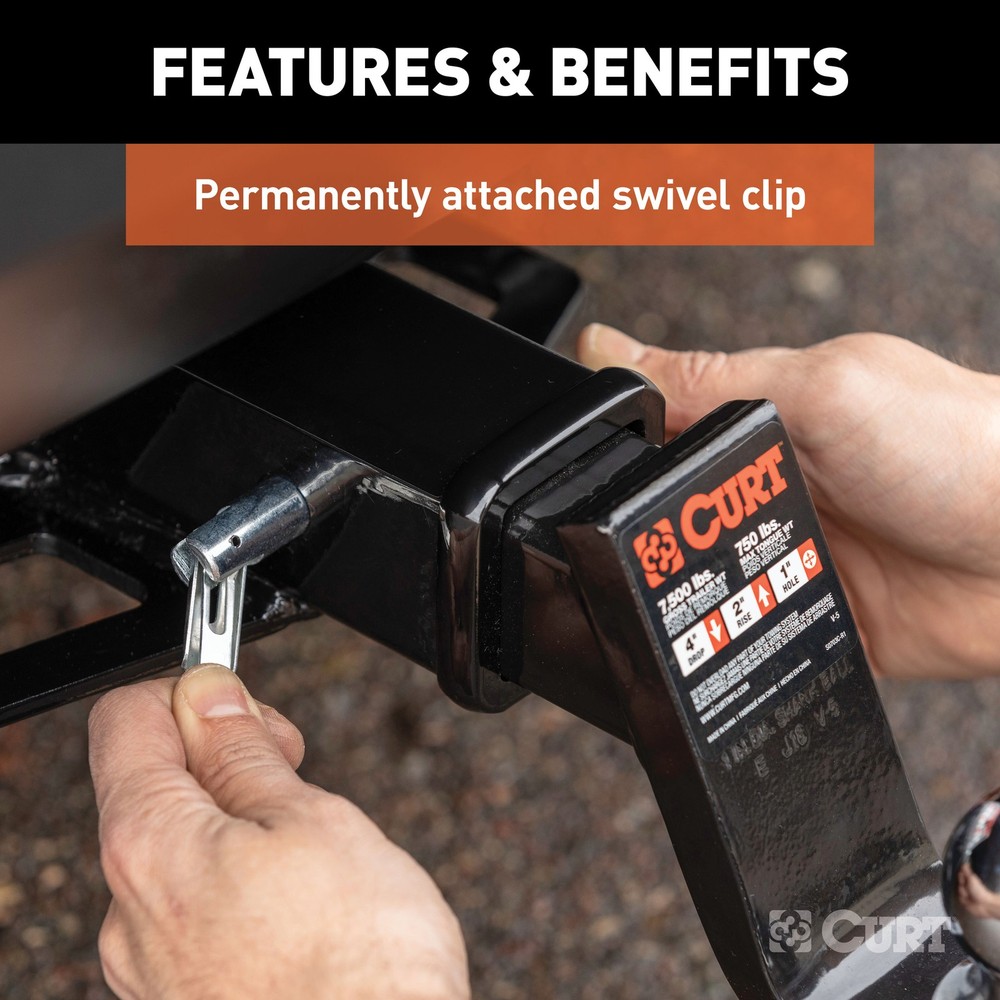 Curt-5/8" Swivel Hitch Pin (2" Receiver, Chrome, Packaged)