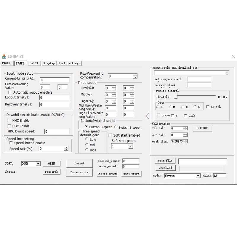 VOTOL Controller EM150-2EM200-2/EM260 Software USB Computer Programming Data CAN