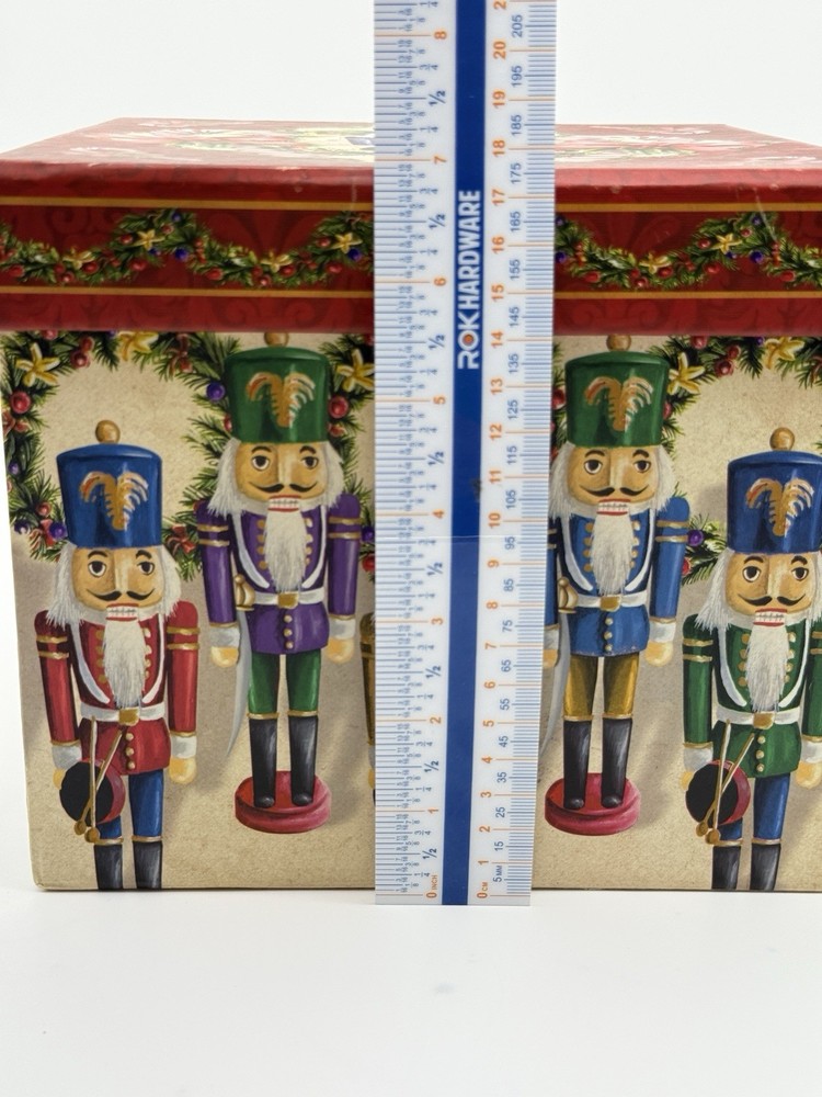 Nutcracker 3-Piece Decorative Nesting Storage Boxes Set w/ Trays Christmas