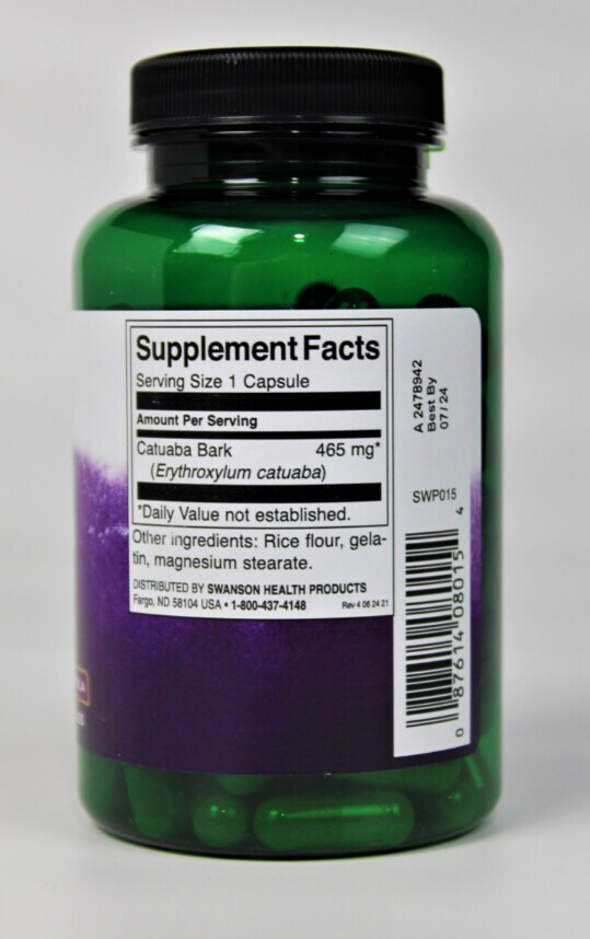 Swanson Catuaba Bark 465 mg 120 Capsules