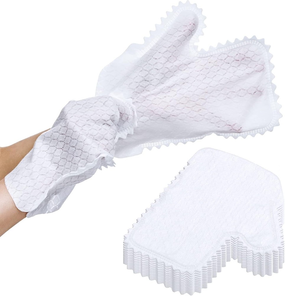 40 Pieces White Microfiber Dusting Cloths Gloves, Dust Wipes,