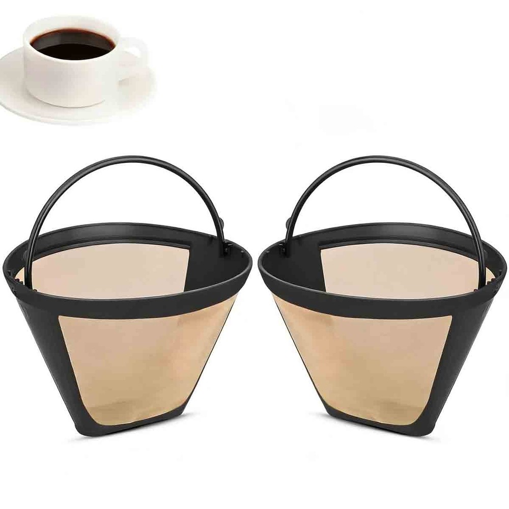 2 Pack Reusable Coffee Filter Basket No.4 Cone for Cuisinart Makers