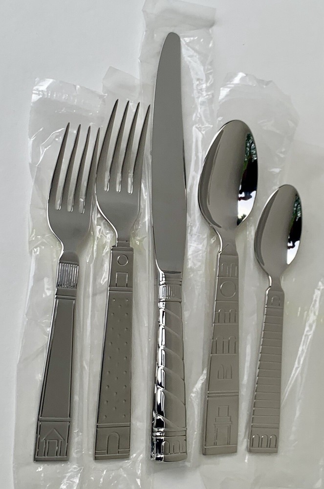 Sasaki Sienna 5 pc Place Setting Stainless Flatware Robert AM Stern Design