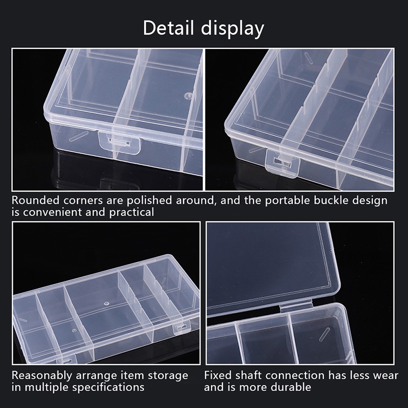 Rectangle Vertical 5 Grid Eyelash Extension Tool Storage Box With Cover