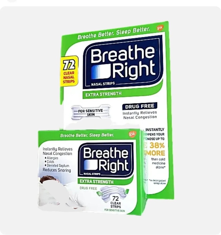 Breathe Right Extra Strength Nasal Strips 72 CLEAR Strips