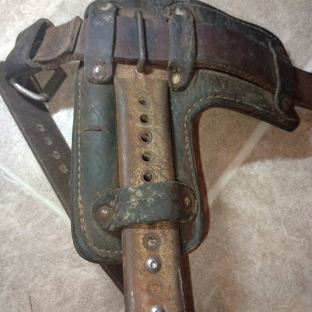 Vintage Tree Pole Climbing Spikes Gaffs Adjustable Leather logging forestry