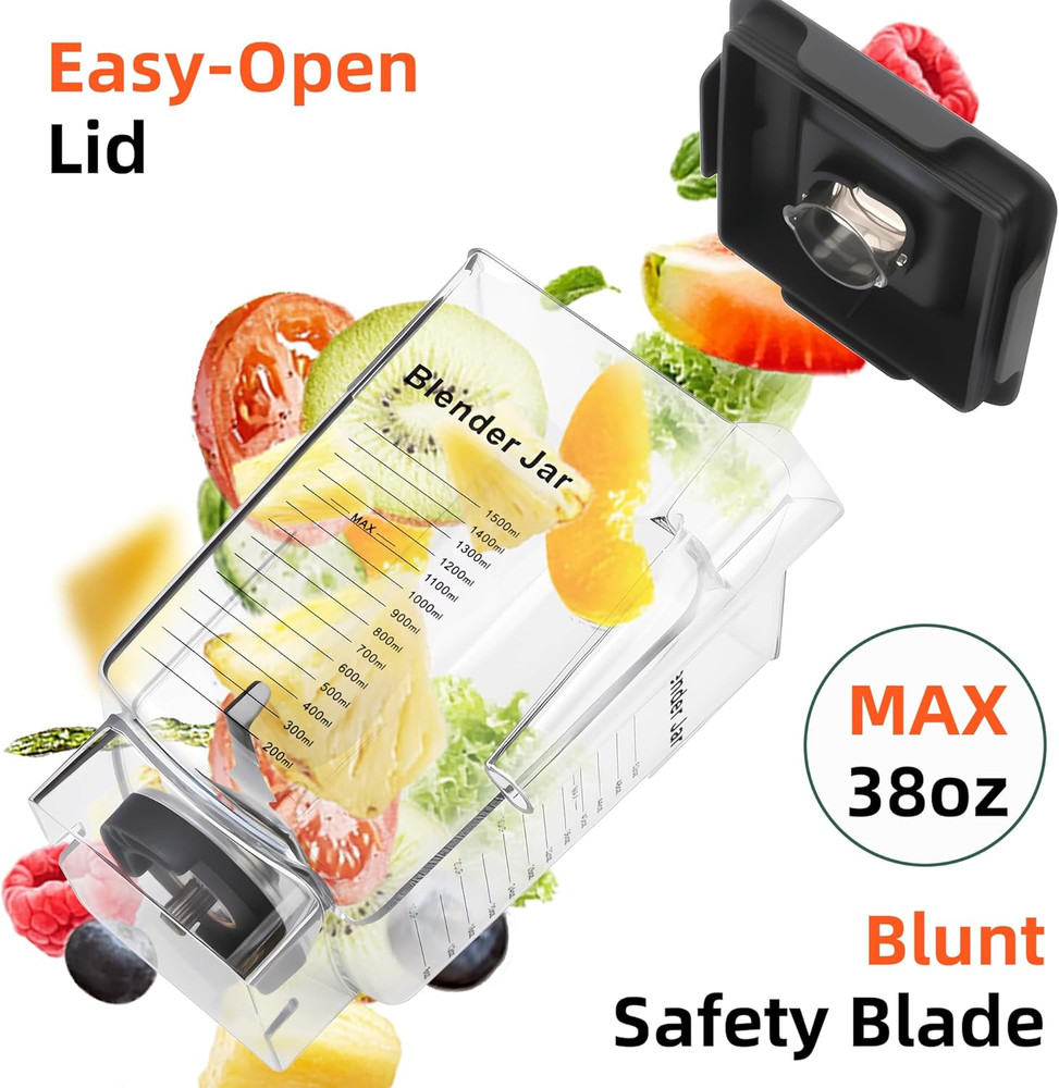 90 Oz Replacement Jar Compatible with Blendtec Blender, Container Pitcher Fits A