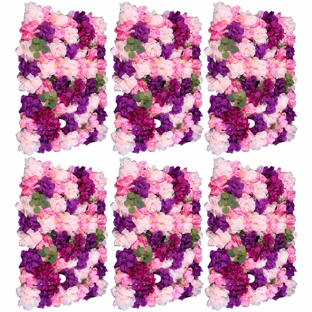 6*Artificial Flower Wall Panel Indoor Outdoor Flower Wall Panel For WeddingDecor
