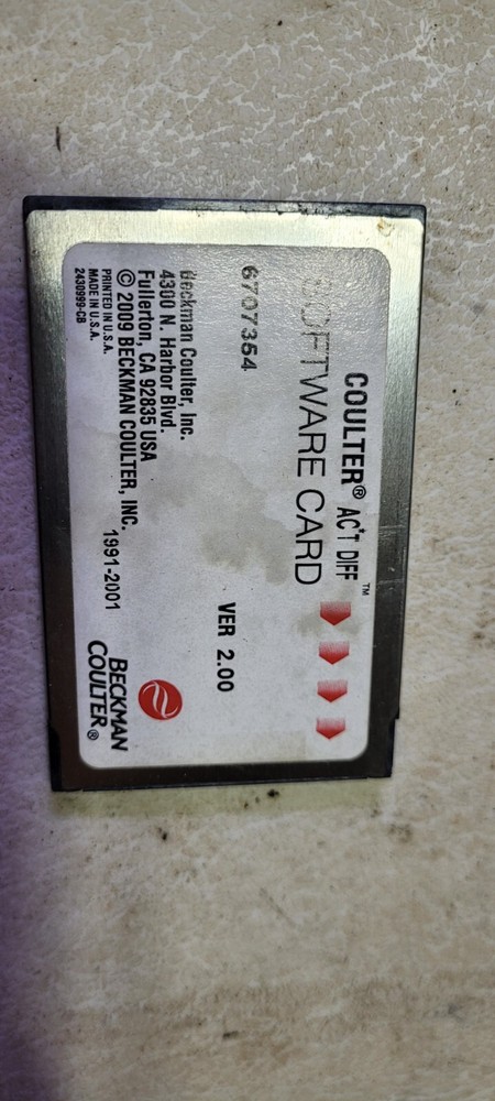 Beckman Coulter AcT diff2 Hematology Analyzer V2.00 Software Card untested