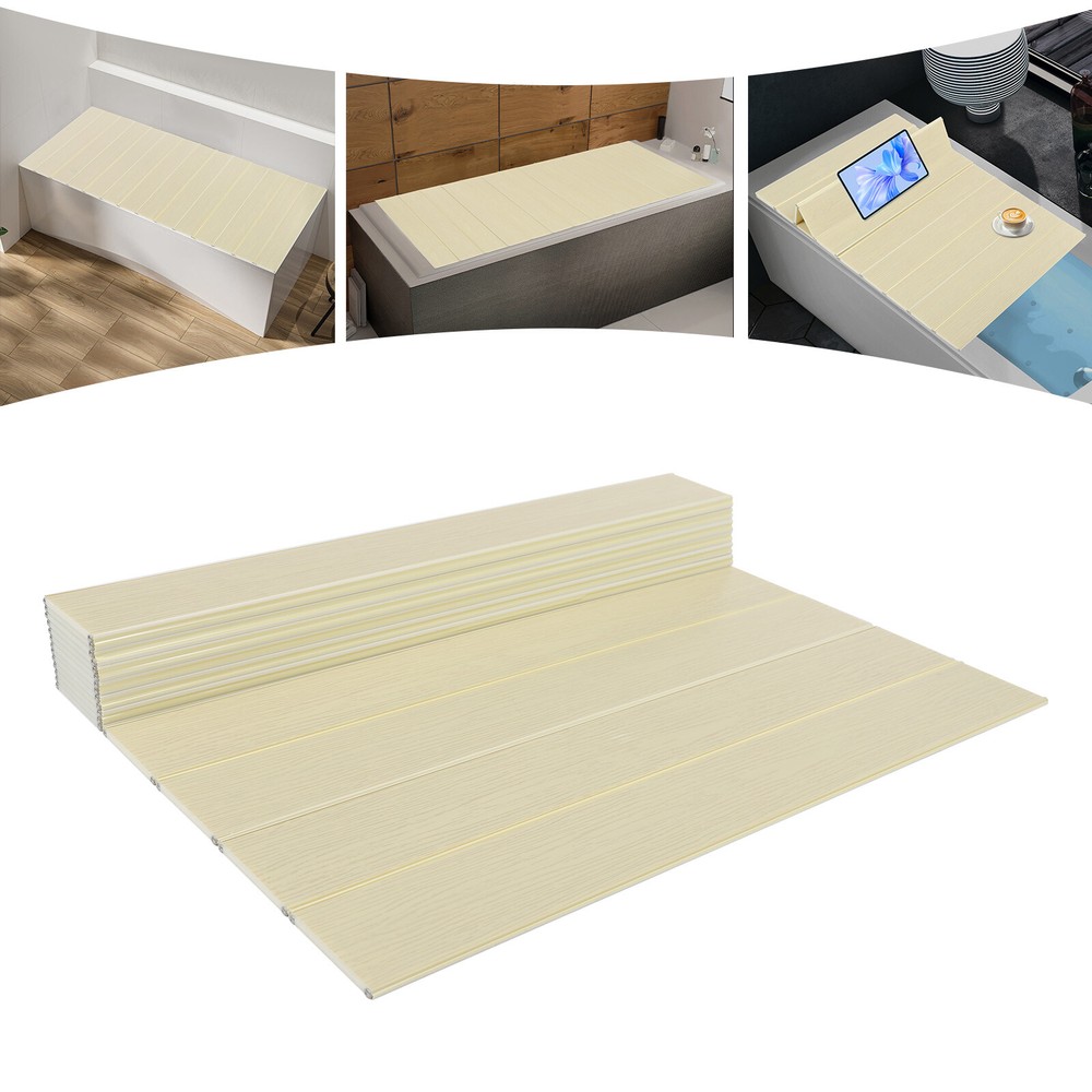 Bathtub Cover Foldable Bathtub Lid Bathtub Dustproof Insulation Board 70.8*31.5"