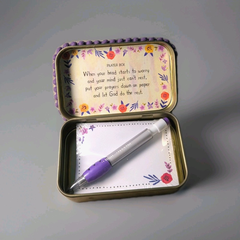 Note Box with Notepad Pen and Inspirational Message Memo Pad