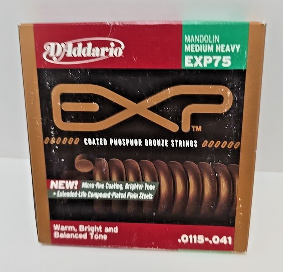 NEW D'Addario EXP75 Phosphor Bronze Mandolin Strings - Medium - .0115-.041