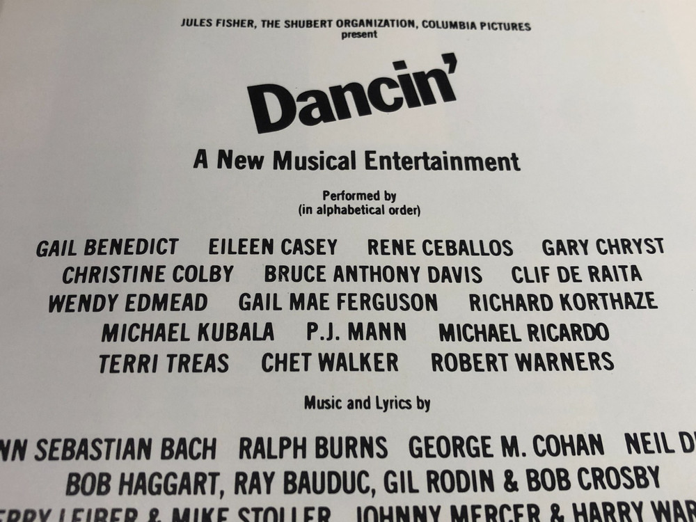 Bob Fosse’s Dancin’ – Original 1978 Broadway Program Book