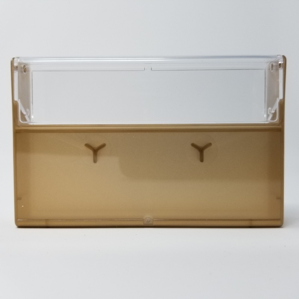 5 Cassette Tape Cases: Clear Front + Gold Solid Back - Plastic