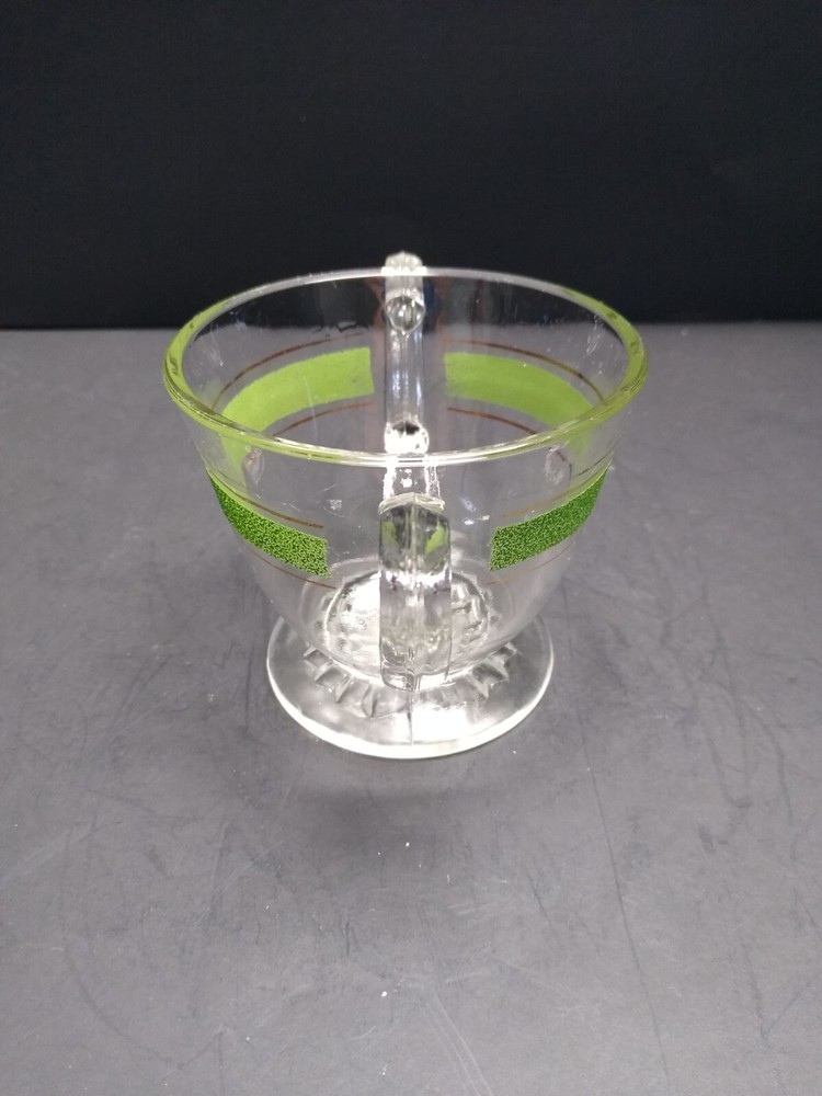 Kent Glass Green Stripe Sugar Bowl