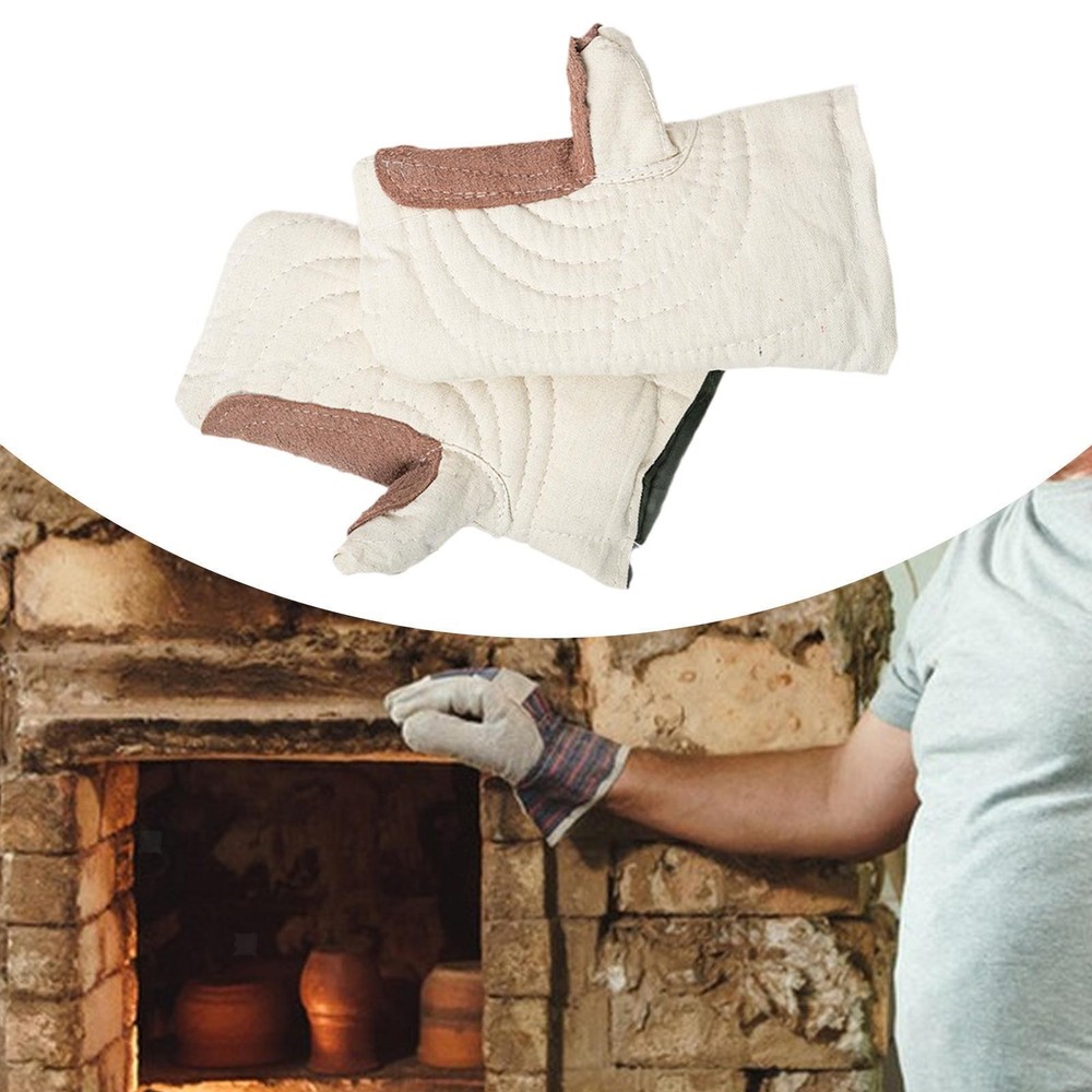 High Temperature Mittens Protective Mitts Multipurpose Soft Wearproof Oven Mitts